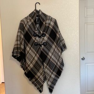 Plaid poncho